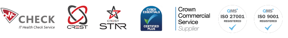 CREST STAR CHECK CYBER ESSENTIALS ISO27001 ISO9001